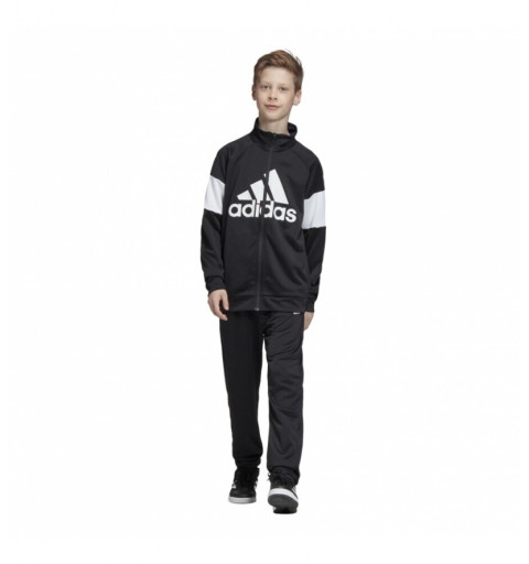 Adidas Jungen YB TS BOS Trainingsanzug mit großem Logo in Schwarz DV1740