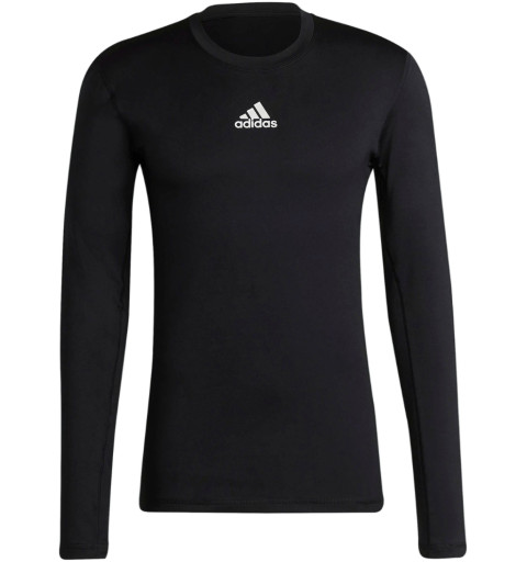 T-shirt nera a maniche lunghe Adidas Techfit Top H23120