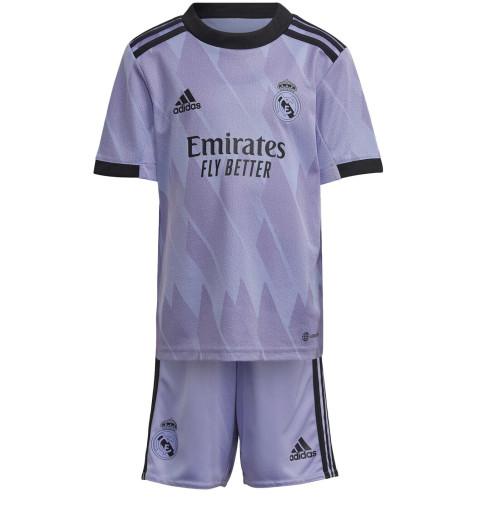 Conjunto Adidas Real Madrid niños segunda Equipación Malva HA2674