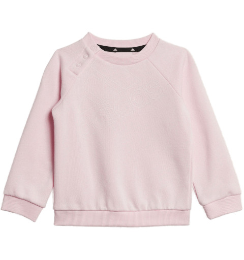 Agasalho infantil Adidas em algodão rosa HM6598