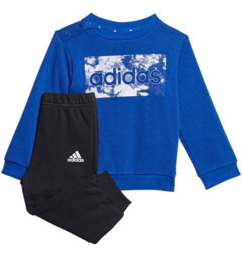 Adidas Jungen Trainingsanzug Linear in blauer Baumwolle HM6602