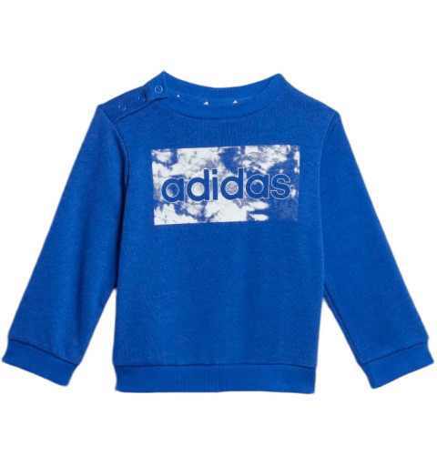 Adidas Boy's Tracksuit Linear in Blue Cotton HM6602
